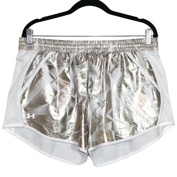 Under Armour Gold and White Athletic Shorts Size L - Picture 2 of 6